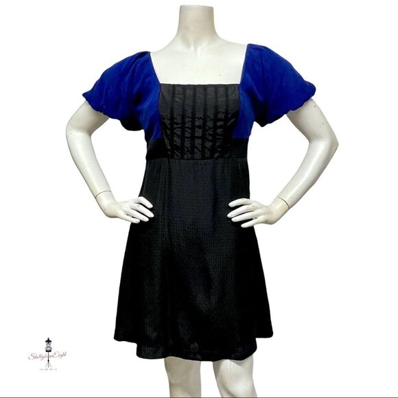 ANTHROPOLOGIE Moulinette Soeurs Bolero Silk Dress Pouf Slv Retro Fit Flare 2 XS - Picture 3 of 14